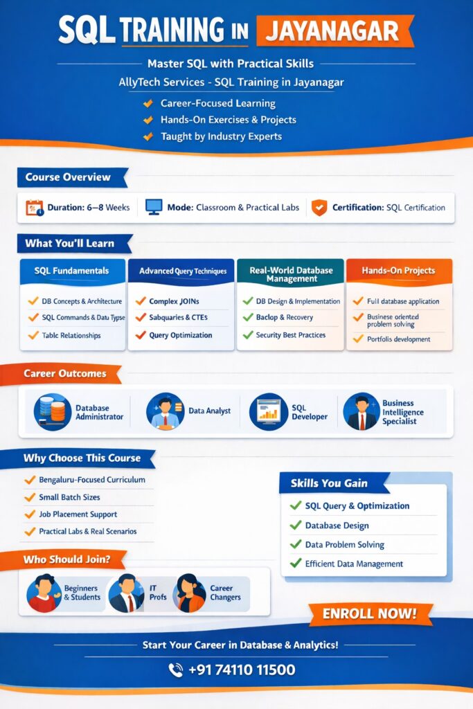 SQL Training Near Jayanagar — What Most SQL Learners Get Wrong (and How to Get It Right)